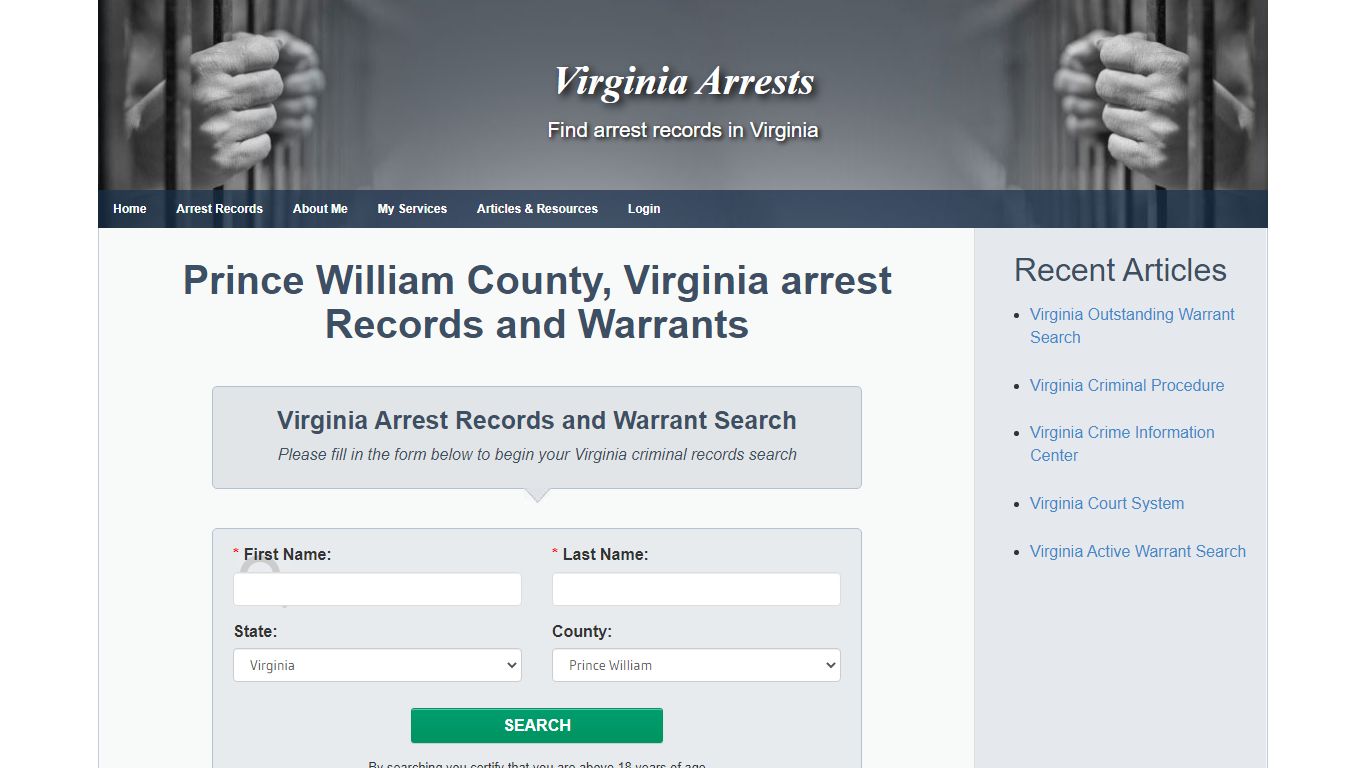 Prince William County, Virginia arrest Records and Warrants